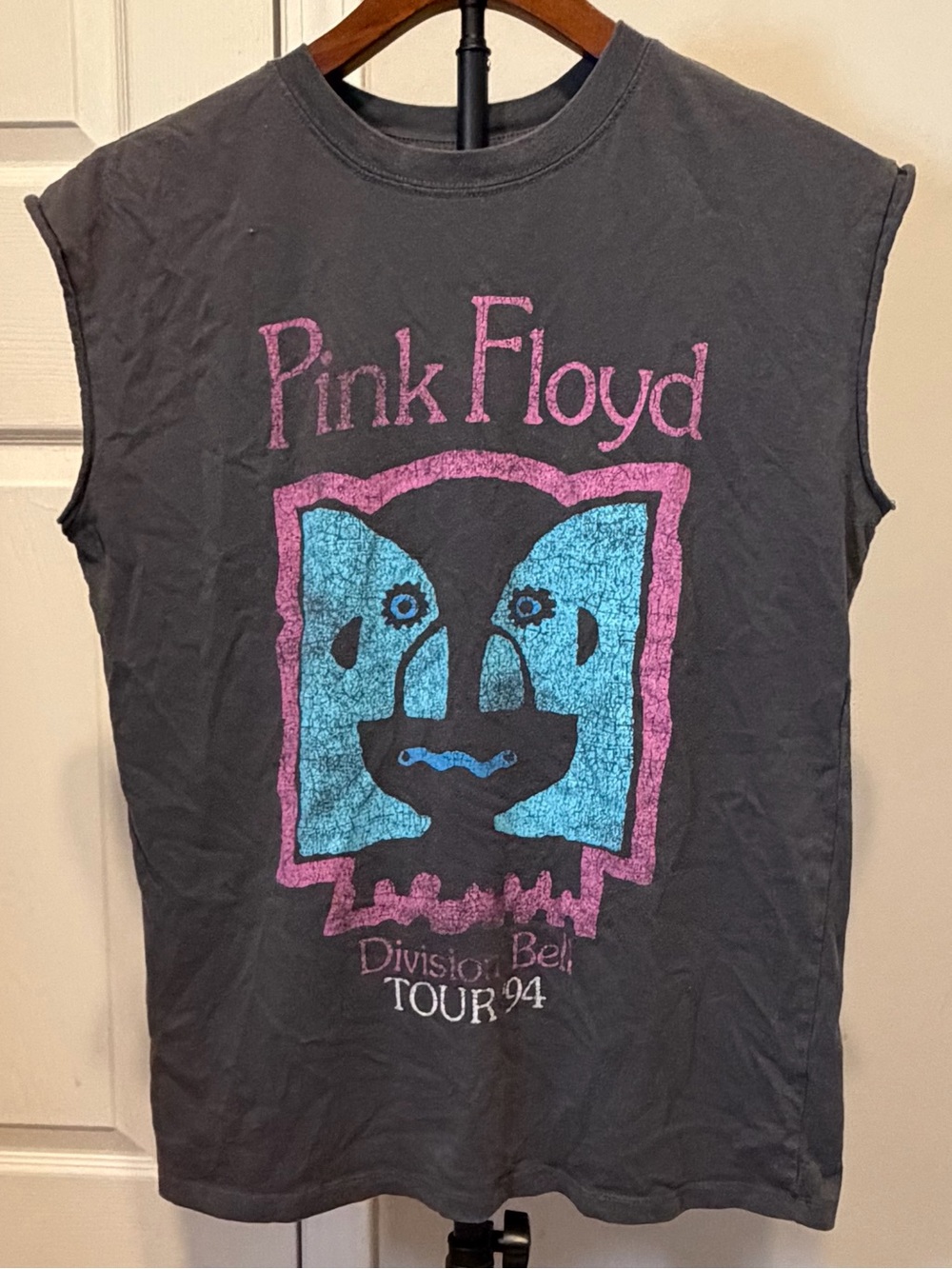 Pink Floyd Black Tee with White Printed Label Graphic